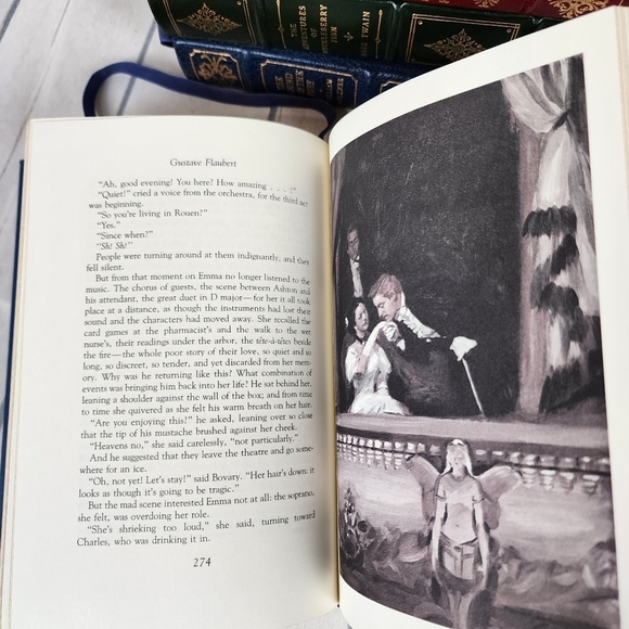 Madame Bovary Vintage 1979 Franklin Library Novel 1/4 Leather Bound Blue - Picture 10 of 14